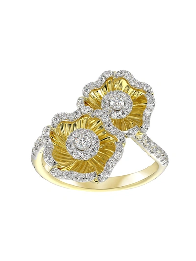 Shop Marchesa Halo Flower Yellow Gold Ring