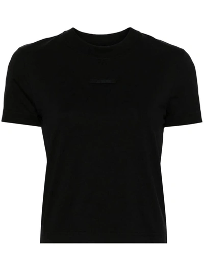 Shop Jacquemus Grosgrain Logo T-shirt Clothing In Black