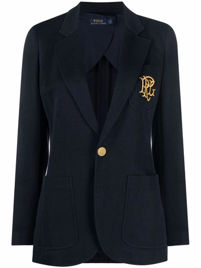 Shop Polo Ralph Lauren Knitted Blazer Clothing In Blue