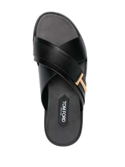 Shop Tom Ford Preston Sandals Shoes In Black