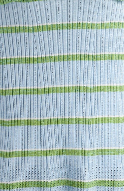 Shop Ramy Brook Raya Stripe Sweater In Green Blue Quarts Stripe