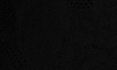 Shop Chloé Floral Jacquard Long Sleeve Wool & Silk Sweater Dress In Black