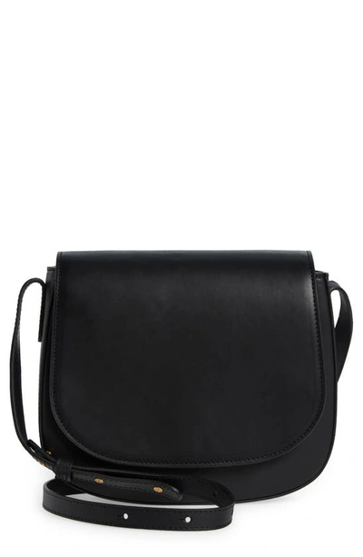 Shop Mansur Gavriel Classic Leather Crossbody Bag In Black