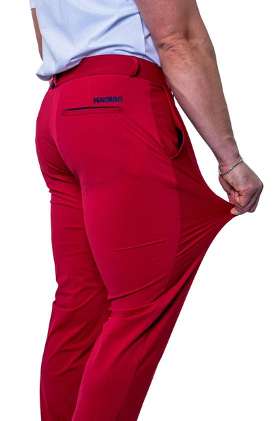 Shop Maceoo Allday Slim Fit Pants In Red