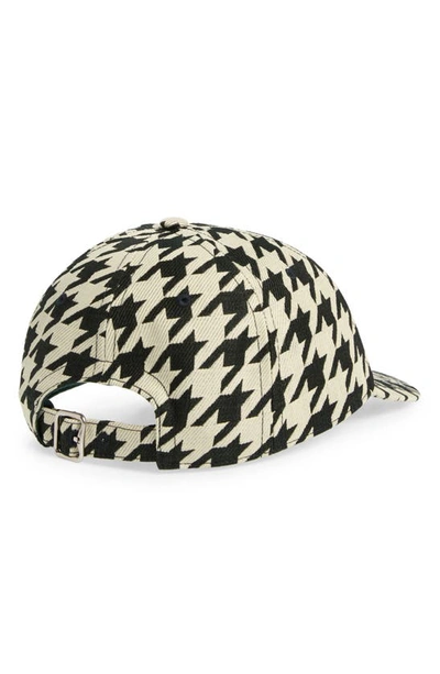 Shop Burberry Houndstooth Twill Baseball Cap In Ivy