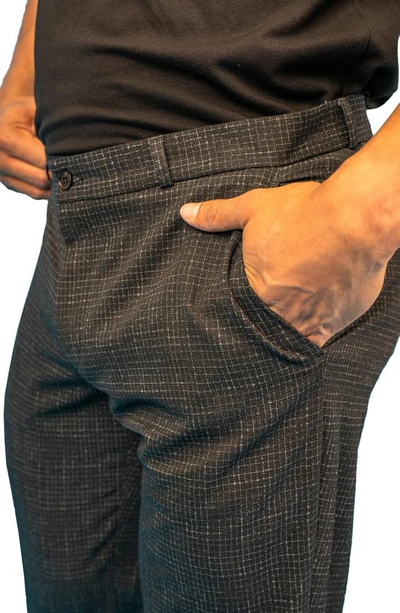 Maceoo Squared Black Stretch Flat Front Pants In Black
