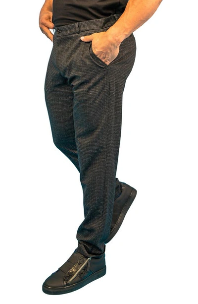 Maceoo Squared Black Stretch Flat Front Pants In Black