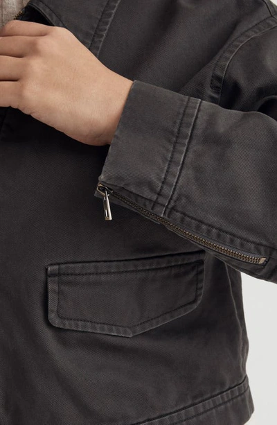 Shop Madewell Crop (re)generative Chino Utilitarian Jacket In Dark Pavement