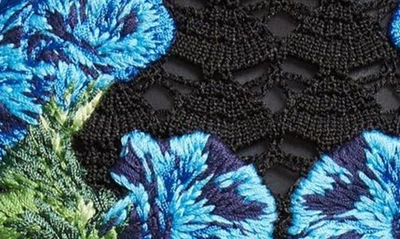 Shop Dolce & Gabbana Bluebell Floral Embroidered Crochet Skirt In N0000nero