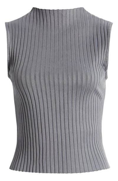 Shop Bdg Urban Outfitters Grown On Rib Funnel Neck Tank In Smokey Blue
