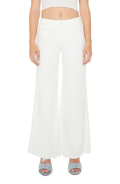 Shop Mother Lil' Roller Frayed Wide Leg Jeans In Fairest Of Them All