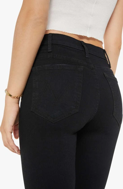 Shop Mother Lil' Hustler High Waist Frayed Hem Ankle Bootcut Jeans In Not Guilty