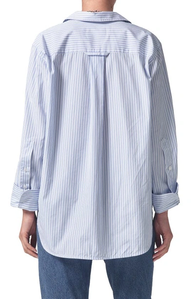 Shop Citizens Of Humanity Shay Stripe Cotton Button-up Shirt In Mashu Stripe