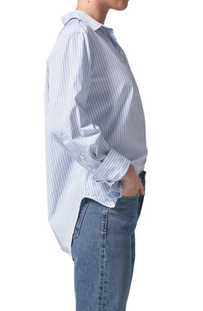 Citizen Of Humanity Shay Stripe Cotton Button-up Shirt In Mashu Stripe