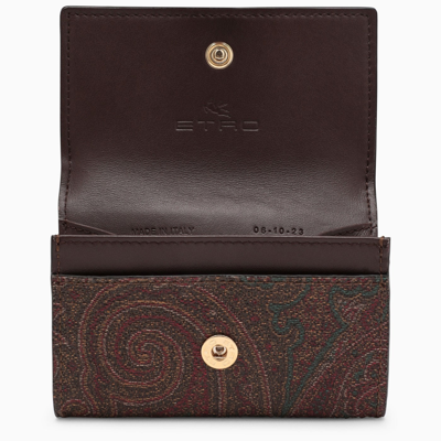 Shop Etro Paisley Wallet In Coated Canvas