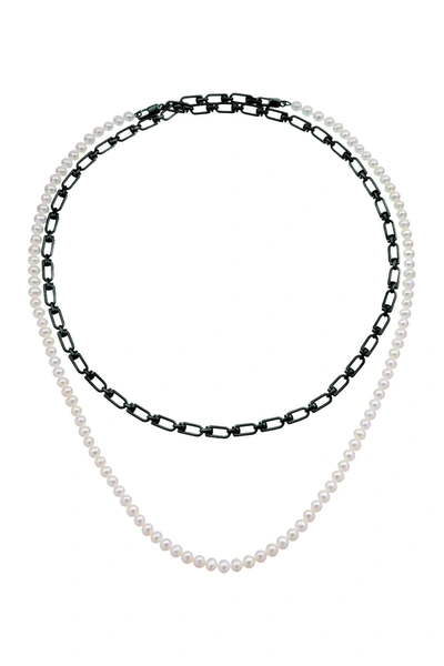 Shop Eéra 'reine' Double Necklace With Pearls