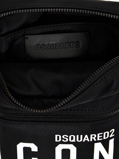 Shop Dsquared2 Be Icon Crossbody Bags White/black