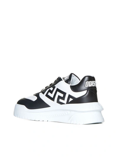 Shop Versace Sneakers In Black+white