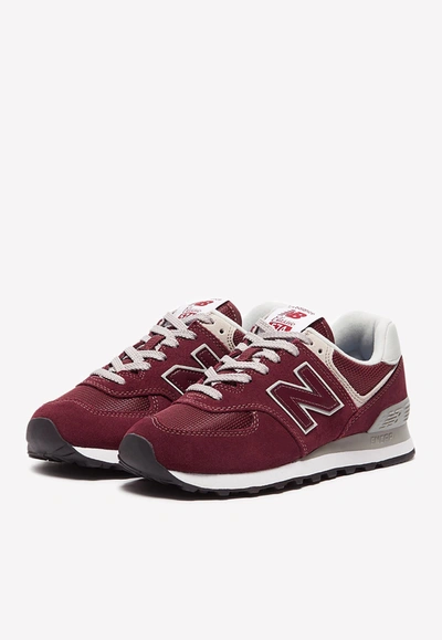 Shop New Balance 574v3 Low-top Sneakers In Burgundy