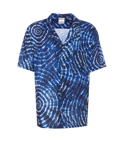 Shop Marcelo Burlon County Of Milan Soundwaves Print Short-sleeved Shirt In Blu