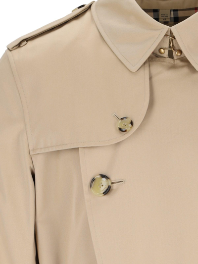 Shop Burberry Double-breasted Trench Coat In Honey