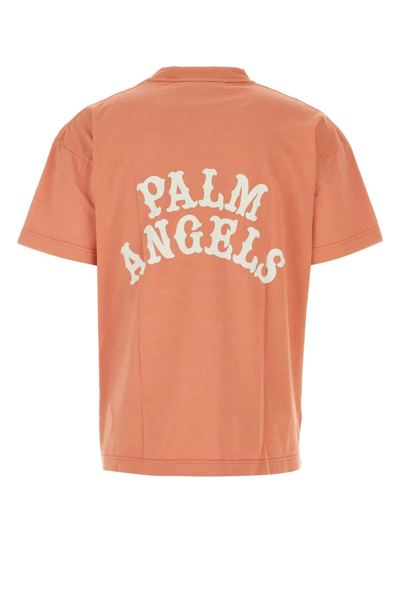 Shop Palm Angels Dark Pink Cotton T-shirt In Rosa Multicolor
