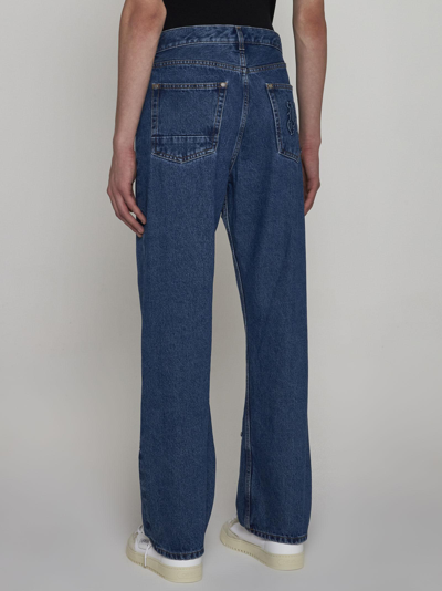 Shop Palm Angels Monogram Workwear Jeans In Blu