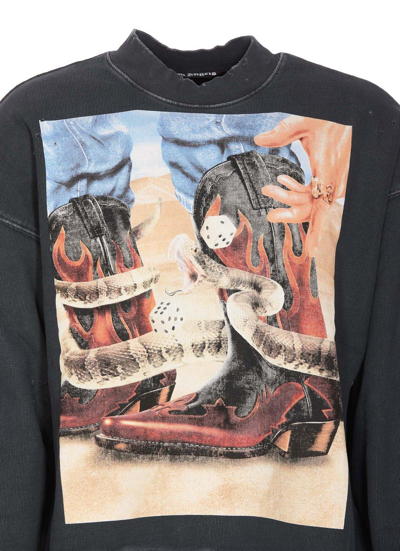 Shop Palm Angels Dice Game Graphic-printed Crewneck Sweatshirt In Nero Multicolor
