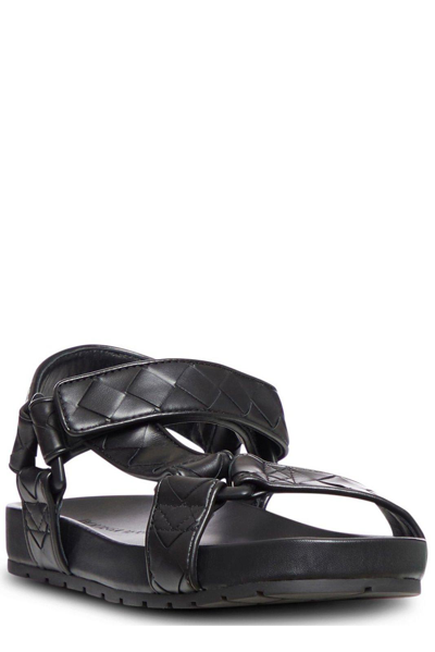 Shop Bottega Veneta Slingback Trip Sandals In Black