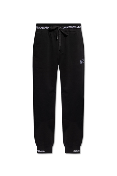 Shop Dolce & Gabbana Sweatpants With Logo In Nero