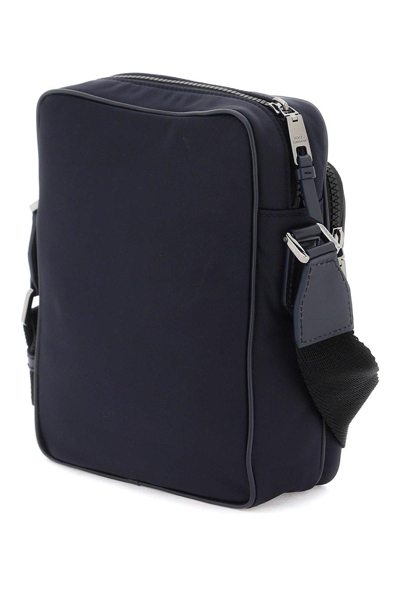 Shop Dolce & Gabbana Logo-printed Zipped Shoulder Bag In Blu