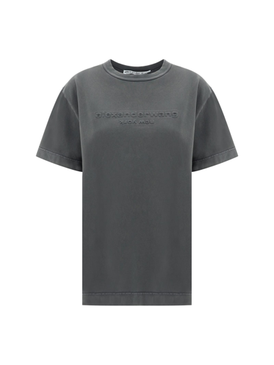 Shop Alexander Wang T-shirt In Soft Obsidian
