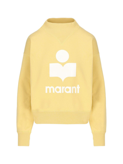 Shop Marant Etoile Logo Printed Crewneck Sweatshirt In Yellow