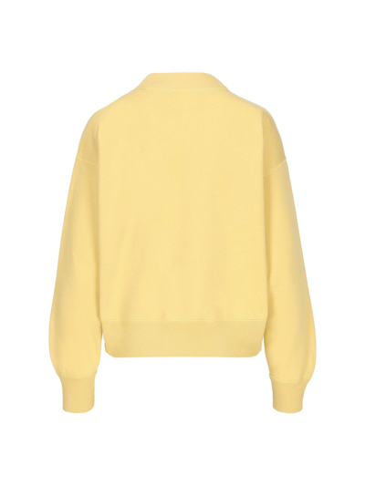 Shop Marant Etoile Logo Printed Crewneck Sweatshirt In Yellow