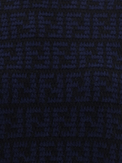 Shop Fendi Crochet Sweater In Nero/blu Notte