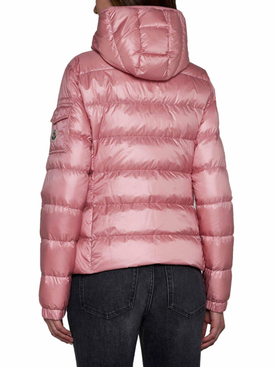 Shop Moncler Zip-up Padded Jacket In Rosa