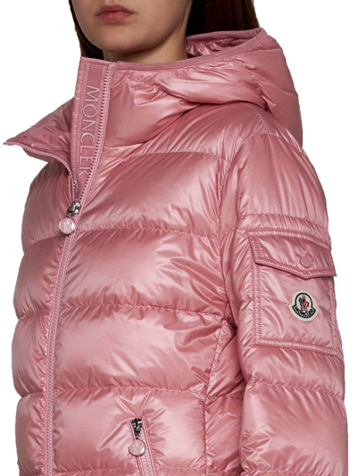 Shop Moncler Zip-up Padded Jacket In Rosa