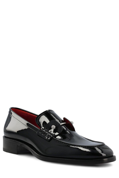 Shop Christian Louboutin Chambelimoc Slip-on Loafers In Nero