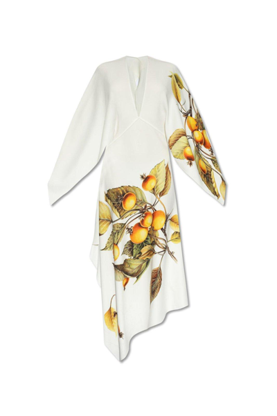 Shop Ferragamo Asymmetric Open-back Midi Dress In Bianco