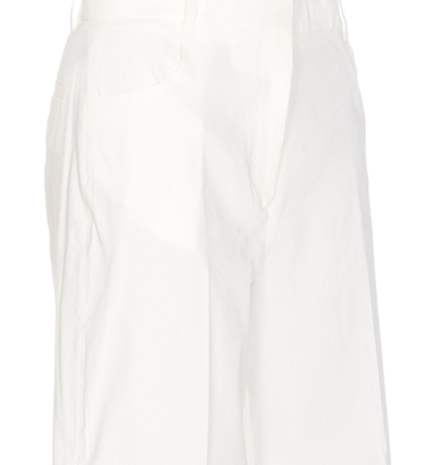 Shop Pinko Protesilao Straight-leg Cropped Trousers In Bianco Seta