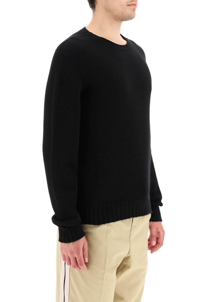 Shop Palm Angels Curved Logo Sweater In Nero