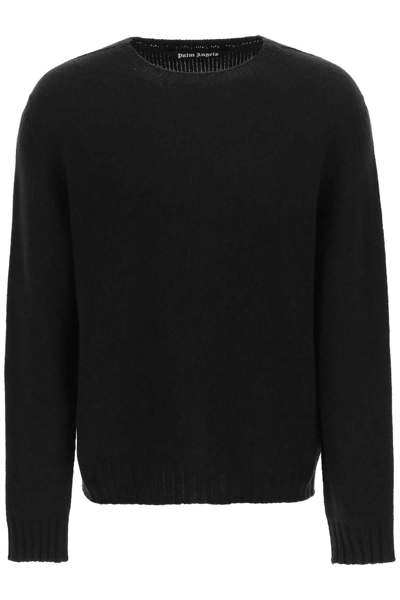 Shop Palm Angels Curved Logo Sweater In Nero