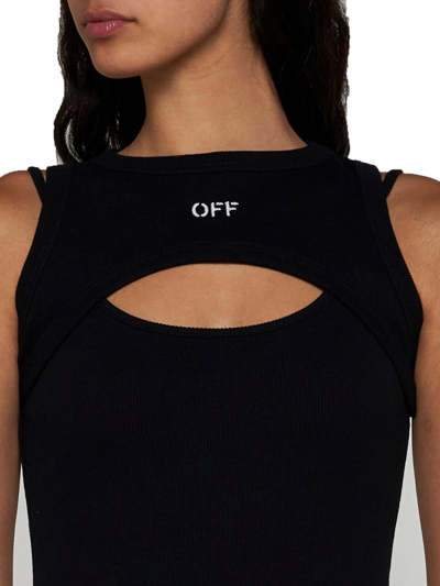 Shop Off-white Cut-out Sleeveless Top In Nero