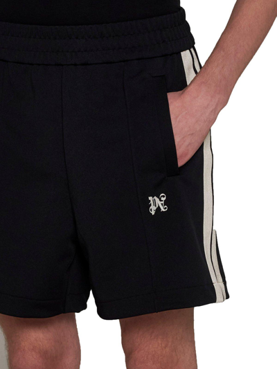 Shop Palm Angels Logo Embroidered Sweat Shorts In Nero