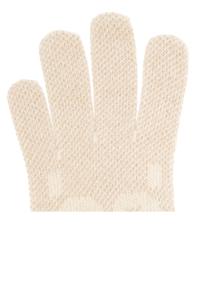 Shop Gucci Cashmere Gloves In Camel White
