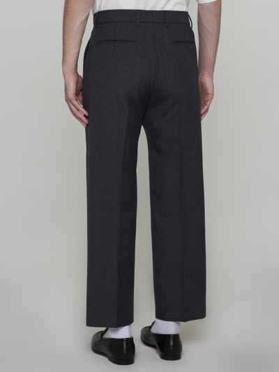 Shop Gucci Wool-blend Trousers In Dark Grey Mix
