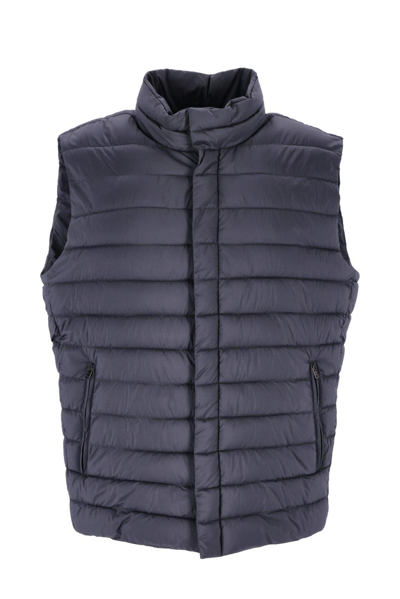 Shop Herno Padded Quilted Vest Jacket In Blue