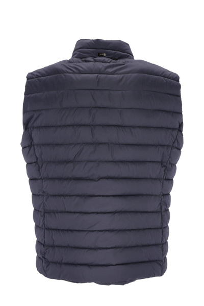 Shop Herno Padded Quilted Vest Jacket In Blue