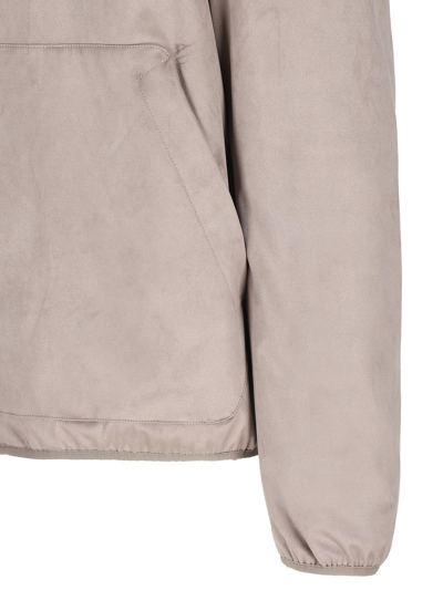 Shop Herno Zip-up Hooded Coat In Grey