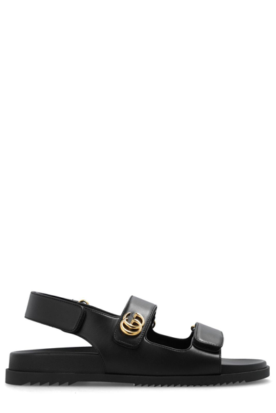 Shop Gucci Double G Sandals In Nero